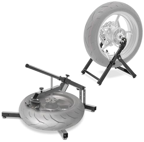 Reifenmontiergerät 12-21 Set + Wuchtbock kompatibel mit Motorradreifen schwarz DNP1