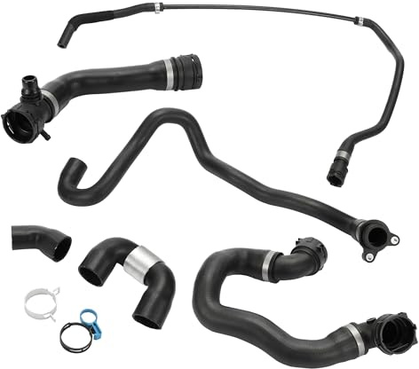 Partuto Kühlerschlauch Für BMW 335i 2007-2010 Gummi Schwarz 1 Satz | Nr.11537585023/17128570061/17127604542, Material: Gummi Und Kunststoff, Temperaturbeständig, Dichtleistung