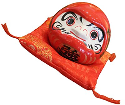 TOYANDONA Kasten Dharma-Eier Spardose ändern Japanisches Sparschwein Puppen für Mädchen küchendekoration küchendeco Japanisches Glücks-Daruma-Ornament Fortune Daruma Puppendekor Stoff rot