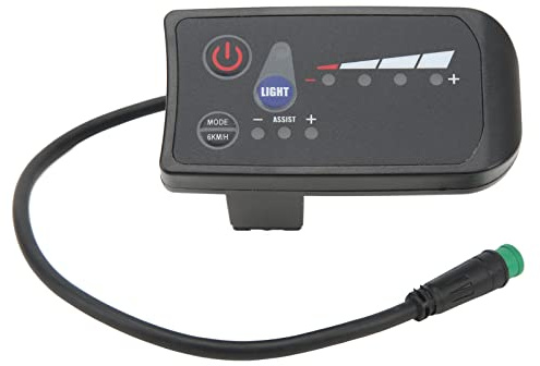 Electric Bike Power Display Meter,5 Pin Interface ABS Housing LED Display Panel,24V 36V 48V E Bike Display Meter Control Panel Record Power Consumption in Real Time (36V)