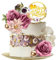 12 Stück Blumen Kuchendekorationen, Blumen-Kuchenaufsätze, Happy Birthday-Kuchendekorationen, DIY Schön Geburtstagsparty-Kuchendekoration, Künstlichen Lila Rosenblüten für Geburtstagsparty, Babyparty