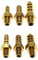 5pcs Miniature Micro M4 M5 M6 M8 Metric Male To 3mm 4mm 5mm 6mm 8mm Hose Barb OD Brass Barb Tube Fitting Coupler Connector Adapter(5-M6 1)
