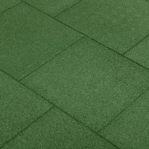 LXYZWRW Baumaterialien Fallschutz Fliesen 12 Stück Gummi 50x50x3cm Grün Bodenbelag & Teppich