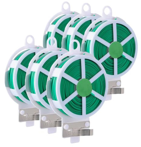 BESPORTBLE 6 Rolls Gardening Wire Binding Wire Climbing Plants Ties Tomatoes Vines Ties Gardeners Supply Twist Ties for Plants Branches Ties Plant Support Cable Branches Twine Green Iron