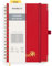POPRUN Notizbuch A5 Kariert, Block Kariert Journal, Spiral-Notizbücher 120 GSM Papier, 141 nummerierte Seiten, Hardcover mit Kleberegisterkarten und 8 Abreißblättern - RD(Rot)