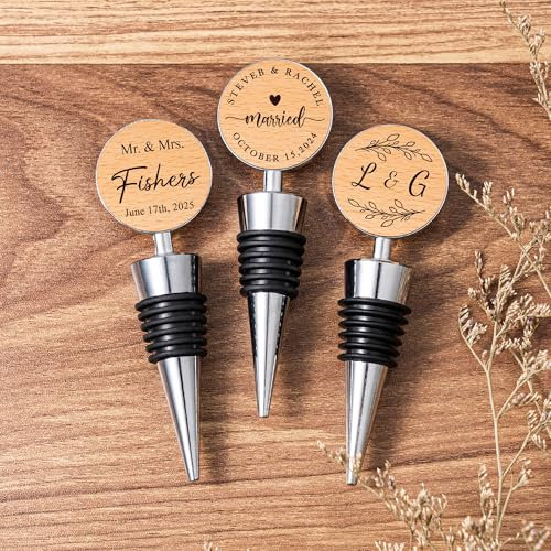 Bouchon de bouteille personnalisé, bouchon de vin de fiançailles personnalisé, bouchon de bouteille de mariage gravé, cadeau de Noël, cadeau de fiançailles, cadeau de mariage