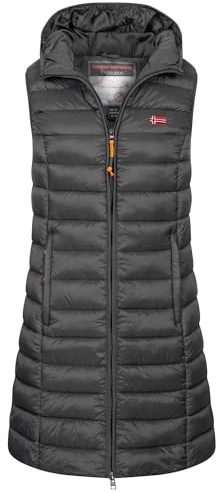 Geographical Norway Damen Stepp weste Kapuze Übergangs Herbst Winter Windbreaker