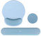 MOSISO Wrist Rest Support for Mouse Pad&Keyboard Set, Circle Curved Ergonomic Mousepad&Coaster Non-Slip Base Home/Office Pain Relief&Easy Typing Pad with Soft Cloth&Raised Memory Foam, Air Blue