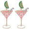 QIAOLEHUI Martini Earrings for Women Watermelon Wine Glass Dangle Earrings Sparkly Crystal Earrings Wine Bottle Earrings Rhinestone Jewelry Christmas Gifts, Large, Metal, No Gemstone