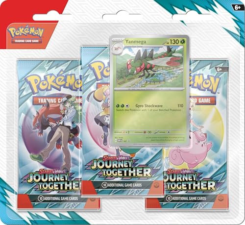 Pokémon TCG: Scarlet & Violet—Journey Together 3-Pack Blister – Yanmega (3 Booster Packs & 1 Foil Promo Card)
