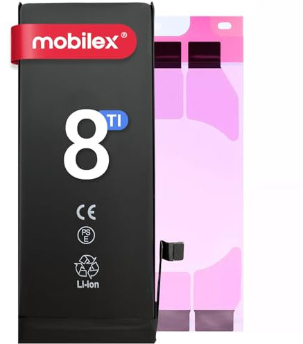 MOBILEX® Batteria per iPhone 8 | Chip TI | 1821mAh - OEM | Ricambio interno con adesivo | Capacità originale