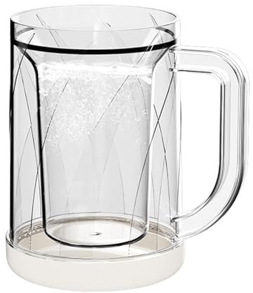 Tazze di congelamento - Cascate di birra a doppia parete, bicchieri da ghiaccio trasparenti | Tazze isolate da pinta, bicchieri per bevande refrigerate, bicchiere da birra di ghiaccio interstrato,