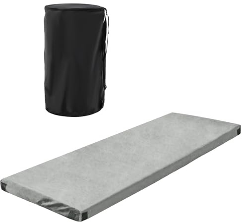 GOPLUS Roll Up Memory Foam Schlafmatte, Tragbare Reise-Auto-Campingmatratze mit Tragetasche, wasserdichter und Abnehmbarer Bezug, Faltbare Einzelgästebettbodenmatte für Übernachtungen (Grau)
