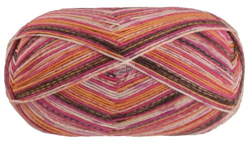 LANA GROSSA Meilenweit Piccata | Sockenklassiker, bedruckt und waschmaschinenfest | Handstrickgarn aus 75% Schurwolle & 25% Polyamid | 100g Wolle zum Stricken & Häkeln | 420m Garn FB 4801