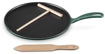 Le Creuset Traditionelle runde Crêpespfanne aus emailliertem Gusseisen, 26 cm, Artichaut