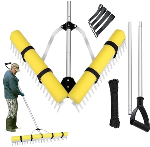 Pond & Vase Rake | Floating Landscape Rake | Long Handle Algae Cleaning Tool Beaches & Sports Ground Equipment