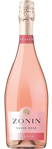 Zonin Cuvée Rosé Spumante Brut - Italian Sparkling Rosé Wine from the Veneto Region, Italy - Blend of Garganega, Trebbiano, Chardonnay, Merlot, Pinot Noir & Raboso Grapes - 75cl / 750ml, 11% ABV