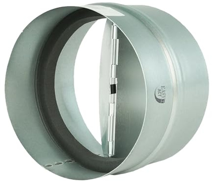 Easy Act Rückstauklappe 100 mm mit Gummidichtung, Rückschlagklappe aus verzinktem Stahl für Lüftungsrohre und Abluftanlagen