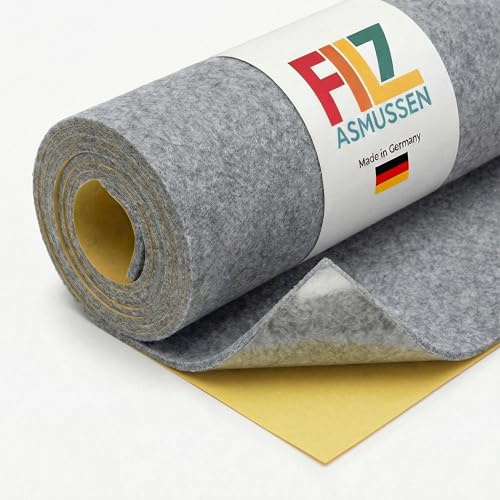 Filz Asmussen - Premium Filz selbstklebend Meterware 1mx1,55m für Ausbau Camper Filz&Wohnmobile geeignet für VW T4 T5 T6 Fiat Ducato usw. Filzstoff, Klebefilz, Nadelfilz, DIY-Silbergrau