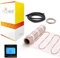 Electric Underfloor Heating Mat Kit for Tile or Stone Floors 200W/m2-1m2 with Black Touchscreen Programmable Thermostat