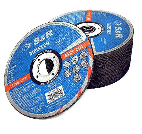 S&R 25 Dischi da Taglio Ferro Metallo e Acciaio Inox per Smerigliatrice. Dischi ultra sottili 2 mm. (125 x 2 mm) Prodotti in Europa