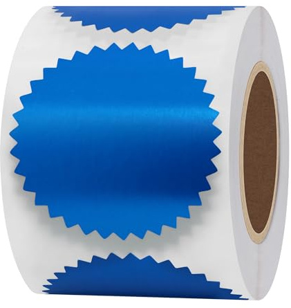 Hylabelest 2 Inch Bright Blue Certificate Wafer Seals Labels Awards Legal Embossing Stickers (Bright Blue)