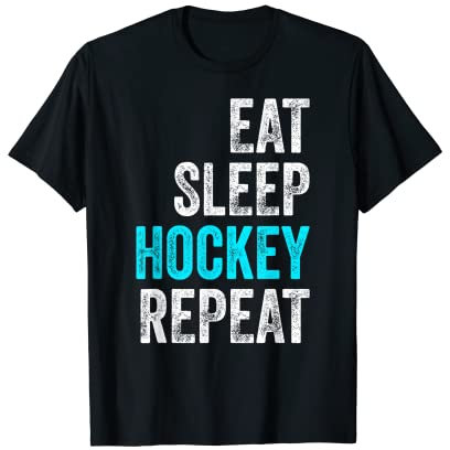Eat Sleep Hockey Repeat T-Shirt Ice Hockey Player T-Shirt