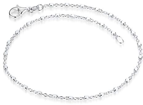 Materia Feine Armkette Damen Silber 925 - Würfel Kette filigran mit Karabinerverschluss SA-119-18 cm