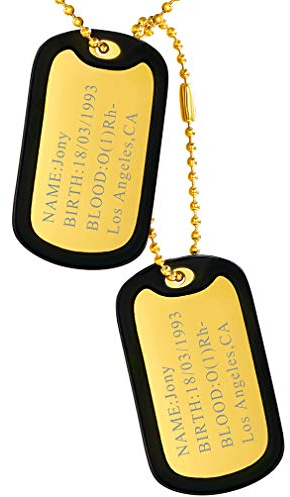 FaithHeart Zwei personalisierten Erkennungsmarken 18k vergoldet Silikon Dog Tag kette mit Gravur für Vater
