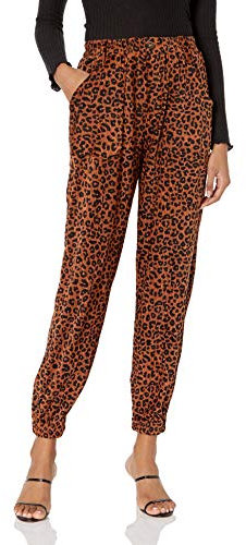 KENDALL + KYLIE Damen-Jogginghose mit gesmoktem Taillenbund und aufgesetzten Taschen, Schokobraun, 4XL Große Größen