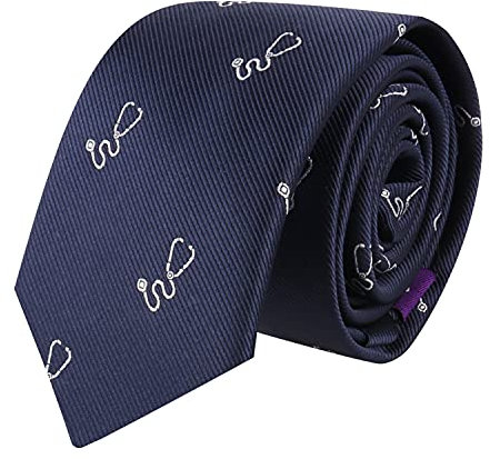 AUSCUFFLINKS Corbatas deportivas y especializadas | Corbatas para hombre | Corbatas delgadas tejidas | Regalo para compañeros de trabajo, Estetoscopio, M
