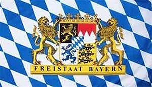 Bayern Freistaat mit Löwen - Fahne Flagge Hissfahne Staatswappen 90x150 cm Hißflagge Wappen FLAG