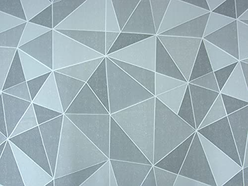Dekostoff Kalbach gewebt - Retro 3D Optik grau Dreieck | 1 Stück = 0,5m lfd.M. - Breite 150cm