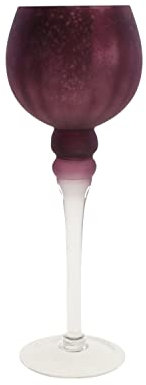 Photophore violet - Sur pied - Violet - Verre - 13 x 35 cm