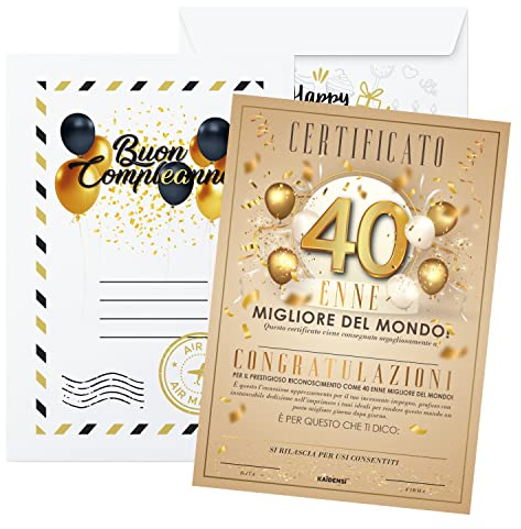 Originelle Geschenkideen zum Geburtstag – Zertifikat 40 Ennen der Welt – originelle Geschenkidee für Sie und Ihn