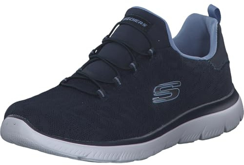 Skechers Damen Summits Good Taste Turnschuhe, Navy Mesh/Blue Trim, 41 EU
