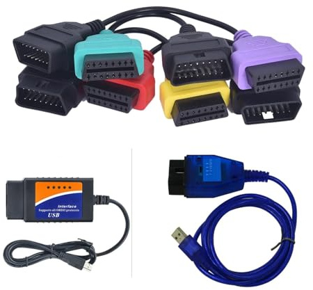 ECUScan ELM OBD KKL Kabel Motor ABS OBD2 Diagnose für italienische Autos +CAN327 4 Adapter Full Interface Kit …
