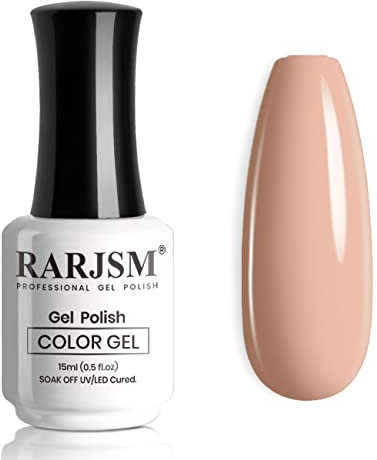 RARJSM Nude Gel Polish Opaque Orange Pink Milky Color Gel Nail Polish 15ml 0.5floz Skin Tone Neutral Autumn Soak Off UV LED Cured 1 Piece Nail Gel Polish for Nail Art French Manicure Salon DIY Home