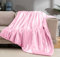 Vonty Satin Throw Blanket Blush Pink 90x90 Inches (With Small Flowers) - Cooling & Silky, Wrinkle-Free Cable Knit Big Size for Couch, Sofa, Bed, Outdoor