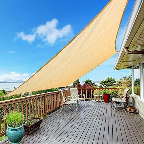 2M x 3M Waterproof Shade Sail Sun Canopy Patio Awning Garden 98% UV Outdoor and Fixing Kit (Sun Shade Sail)