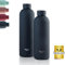 Thermo Flow® Edelstahl Trinkflasche 500ml, 750ml – BPA-frei, Auslaufsicher Wasserflasche, Thermo Isolierflasche, Kohlensäure geeignet – ideal für Kinder, Sprudel, Outdoor & Schule (Schwarz,750ml)