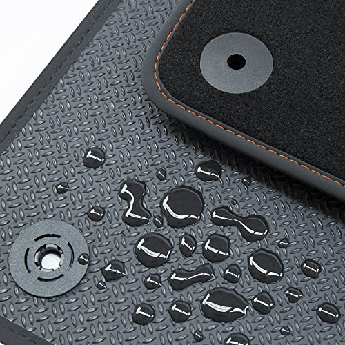 tuning-art BWX1131-1 Allwetter Fußmatten passend für Seat Leon 4 KL ST Cupra Leon Stufenheck 2020- Wasserfest, Naht:Orange