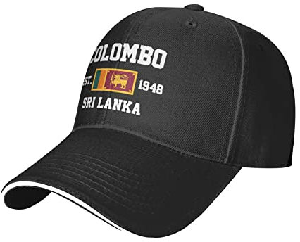 IUBBKI Sri Lanka Est.1948 Colombo Mesh Baseball Cap Laufmütze Reise Hüte Outdoor Verstellbare Sommer Caps Schwarz, Siehe Abbildung, L-3XL