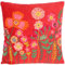 Casa Moro Boho Chic Dekokissen Livia ROT 40x40 mit Füllung & Blumen-Schau Bestickt | Zierkissen bunt quadratisch Couch-Kissen Sofa-Kissen KI10003