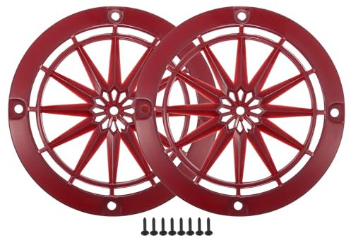 A ABSOPRO Rejillas de Altavoz para Coche de 3 Pulgadas con Tornillos Rojos - 2 Unidades