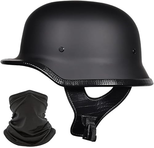 Deutscher Stil Halbschale Helm Retro Halbgesicht Motorradhelm Jethelme ECE-Zertifizierung Halbhelm Männern und Frauen Open Face Helm für Scooter Moped Cruiser Motorrad