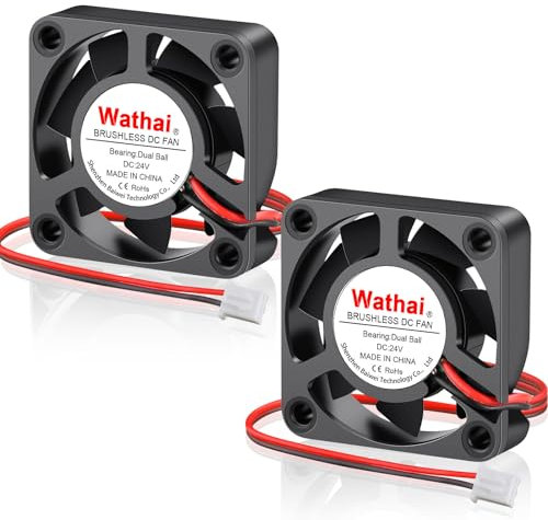 2 Pack Wathai 40mm 24V Fan Dual Ball 2 Pin 40x40x10mm Brushless DC 4010 Fan 24V Small Replacement Fans 1000mm 39inch Cable for 3D Printer Ender 3 Pro 3X CR-10S Hotend Upgrade
