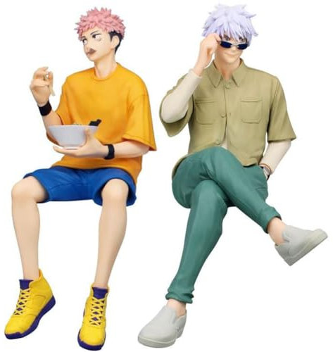 Jilijia Anime JJK Figuren Gojo Satoru/Itadori Yuuji Nudel Stopper Figur PVC Sitzend Position Charakter Modell Desktop Sammlung Ornament 14CM