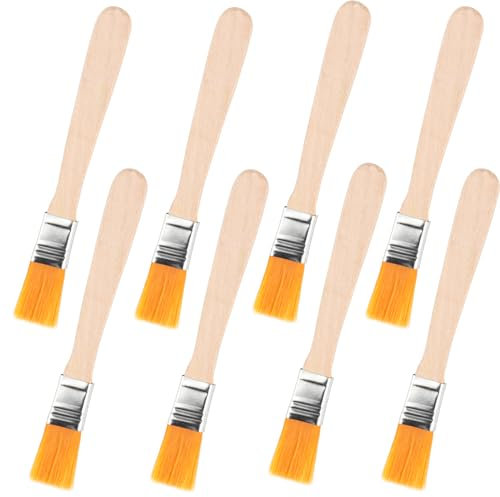 20 Pièces Pinceaux Plats, Pinceaux Peinture Mur, Petit Pinceau Peinture, Pinceaux à Vernis, 13,5 cm Pinceaux à Poils Plats avec Manche en Bois pour Bricolage, Murs, Peinture Murale