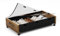 KITHELP Under Bed Storage with Wheels, Under Bed Shoe Storage, Under the Bed Storage Drawers with Remove Window, Extra Large Rolling Under Bed Storage Metal Drawer for Clothes (Walnut Brown-1pack)